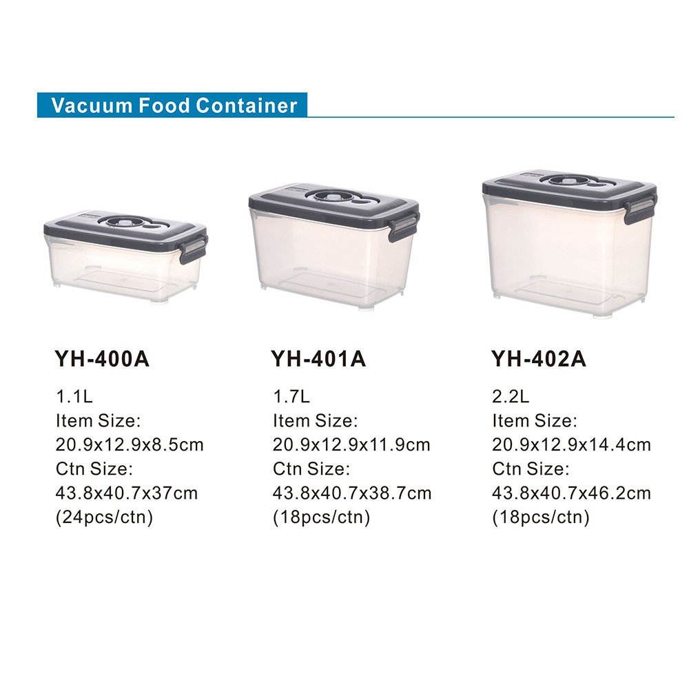 Keep Fresh Food Saving Containers with Vented Lids, BPA Free Plastic Meal Food Storage Box with Vacuum