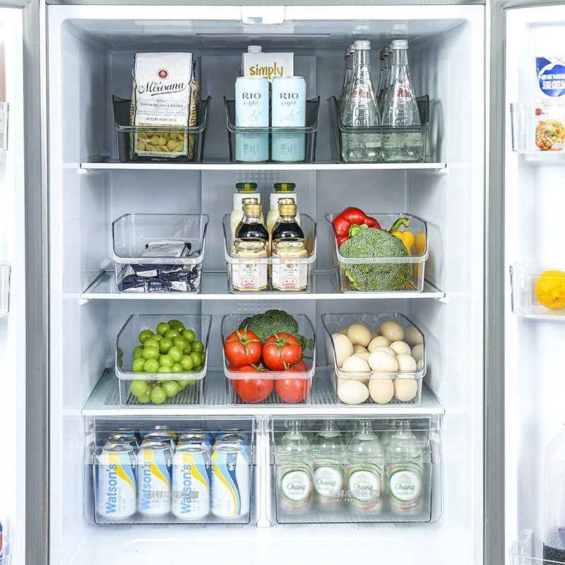 Kworld Front Open PET Food Freshness Preservation Storage For Fruit Vegetable Fridge Storing
