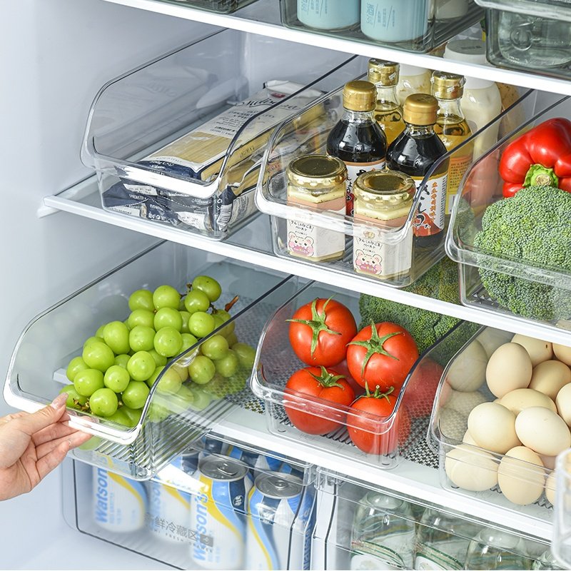 Kworld Front Open PET Food Freshness Preservation Storage For Fruit Vegetable Fridge Storing