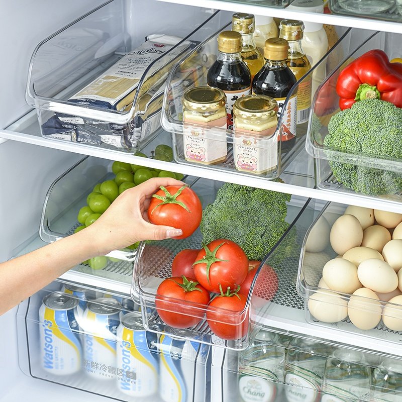 Kworld Front Open PET Food Freshness Preservation Storage For Fruit Vegetable Fridge Storing