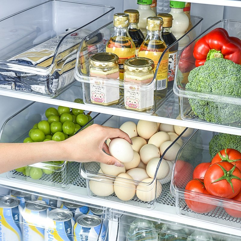 Kworld Front Open PET Food Freshness Preservation Storage For Fruit Vegetable Fridge Storing