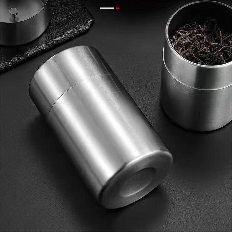 Stainless Steel Dry Medicinal Herbs Food Storage Tank Container with Double Lid