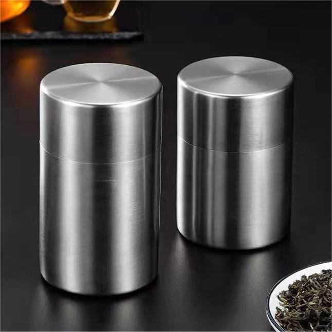 Stainless Steel Dry Medicinal Herbs Food Storage Tank Container with Double Lid