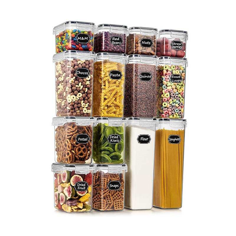 Kitchen sealed jar Cereal Food Storage Container of seven storage jars can be refrigerated odourless transparent Food Containers