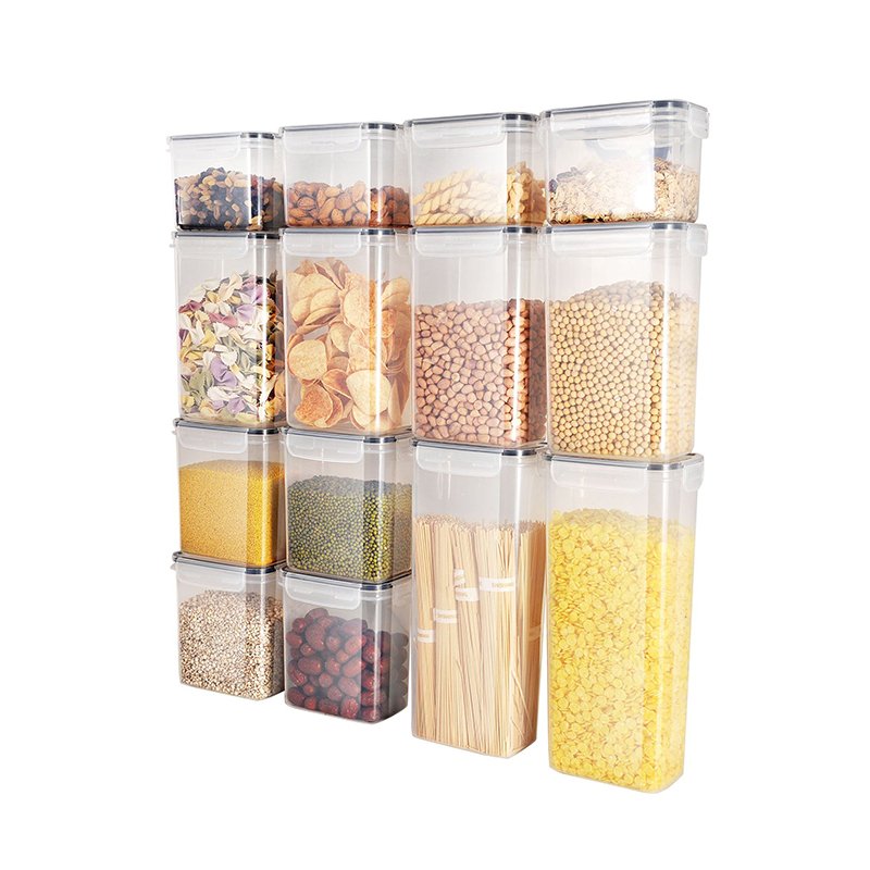 Kitchen sealed jar Cereal Food Storage Container of seven storage jars can be refrigerated odourless transparent Food Containers