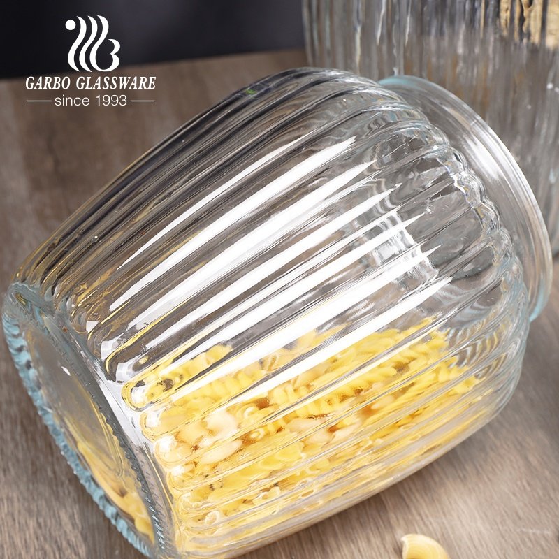 Stock Glass Storage Jar Kitchen Stock Mix Food Jars Set with Silicone Sealed Glasses Lid Kitchenware Clear Food Storage Jar