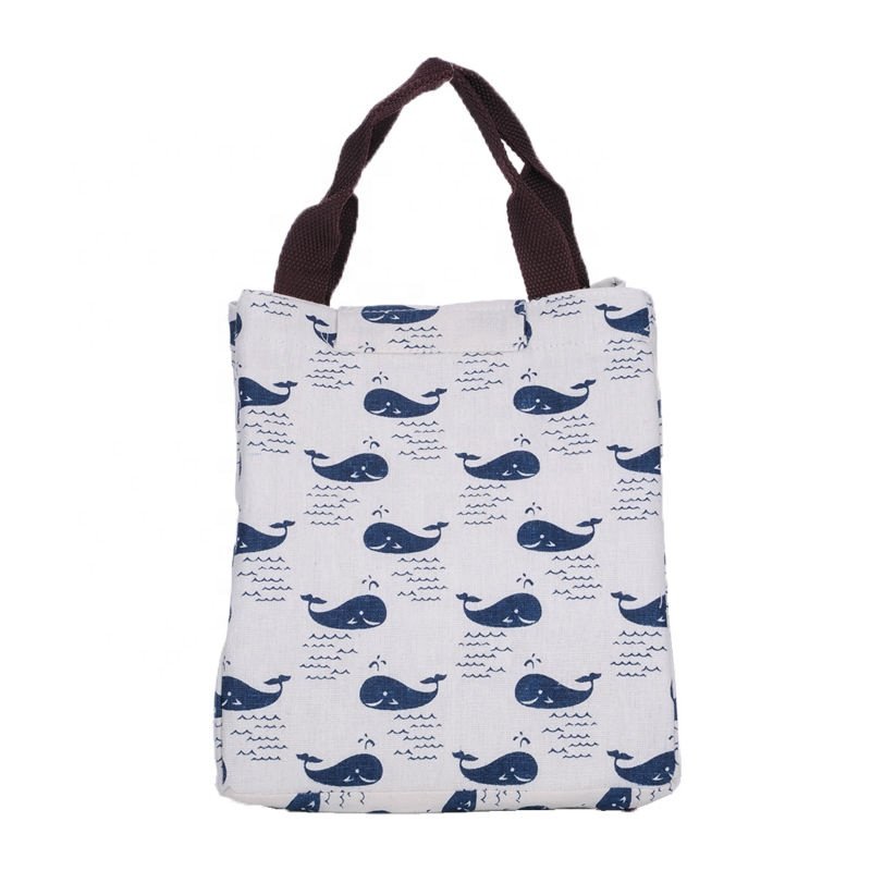 Lunch Box Hedgehog Whale Bear Pattern Portable Insulated Thermal Cooler Food Storage Containers Carry Bag Travel Picnic Handbags