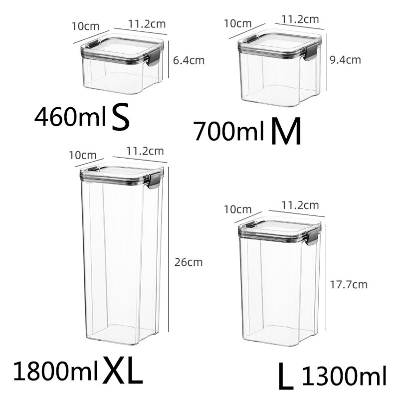 Food Storage Container set Plastic Kitchen Refrigerator Noodle Box Multigrain Storage Tank Transparent Sealed Cans