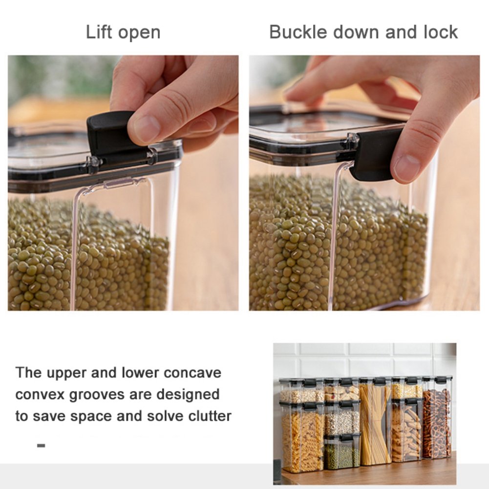 Food Storage Container set Plastic Kitchen Refrigerator Noodle Box Multigrain Storage Tank Transparent Sealed Cans