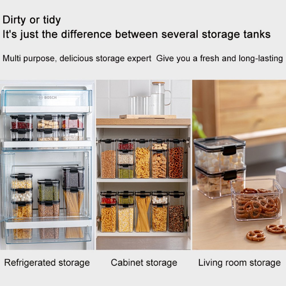 Food Storage Container set Plastic Kitchen Refrigerator Noodle Box Multigrain Storage Tank Transparent Sealed Cans