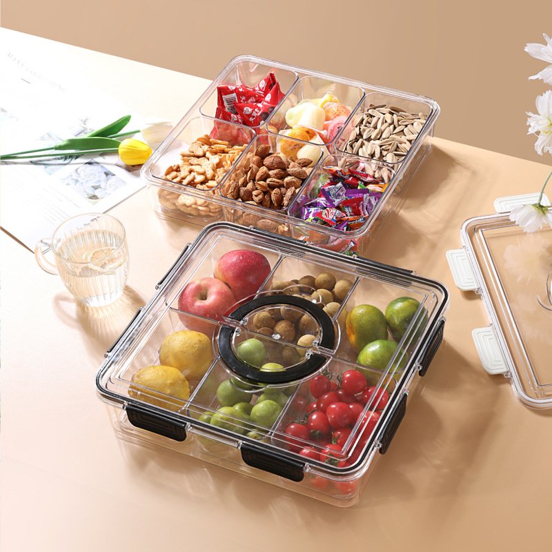 2024 New 13Pcs Set Large Clear Food Storage Container Case 13PCS Stackable Fridge Storage Organizer Set with Handle