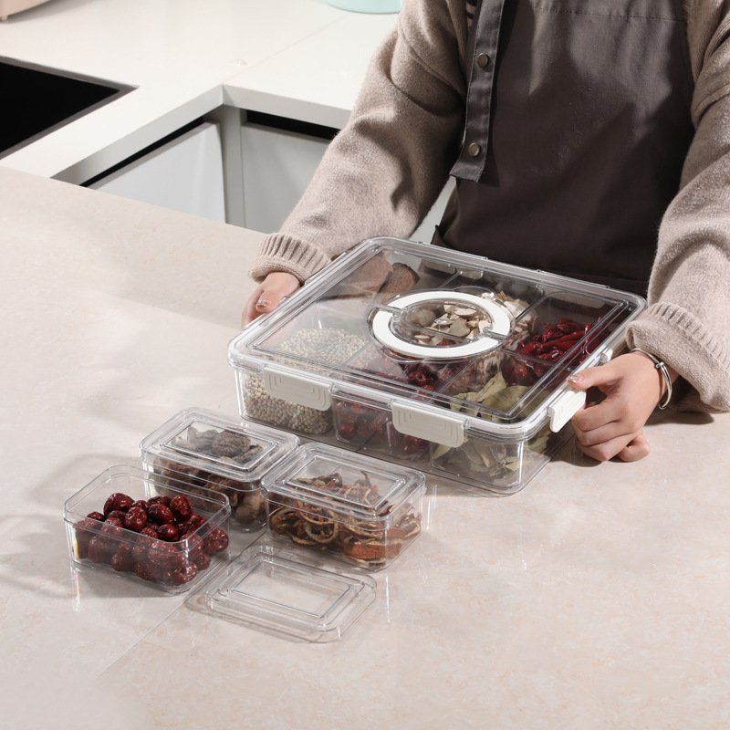 2024 New 13Pcs Set Large Clear Food Storage Container Case 13PCS Stackable Fridge Storage Organizer Set with Handle