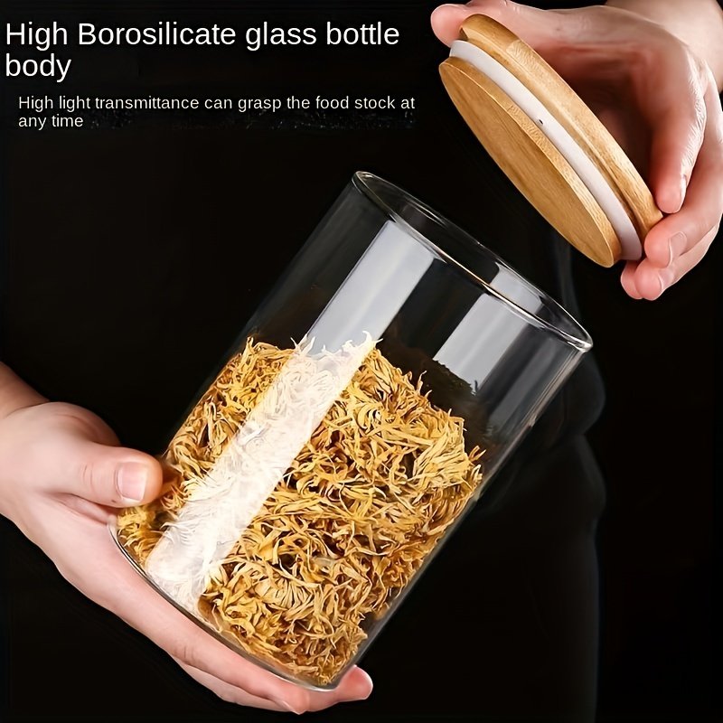 YOLOWE HOME 750ml Airtight Glass Jar Organizer Storage Containers Snack and Food Storage LIDS for Kitchen Use