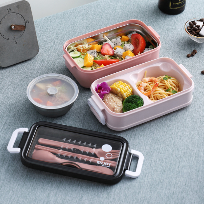 Adult office worker 3layers microwave plastic lunch container food storage box bento lunch box for kids school