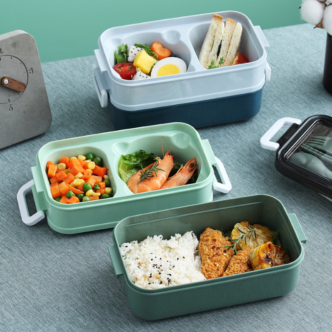 Adult office worker 3layers microwave plastic lunch container food storage box bento lunch box for kids school