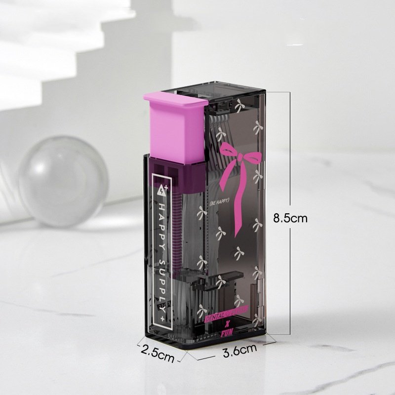 Portable Floss Box Automatically Pops Out Floss Storage Box Refillable Holder Boxes with 10 Floss Picks for Teeth Cleaning