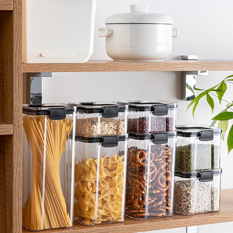 Plastic dry pet dog cat food storage kitchen storage containers airtight clear kitchen organizer container kitchen containers