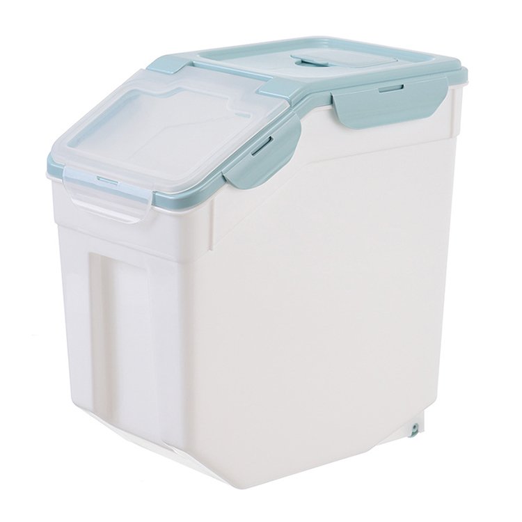 Wholesale Eco Friendly 10kg 15kg 25kg Plastic Dog Cat Birds Pat Food Flour Rice Storage Box Bin Bucket Container