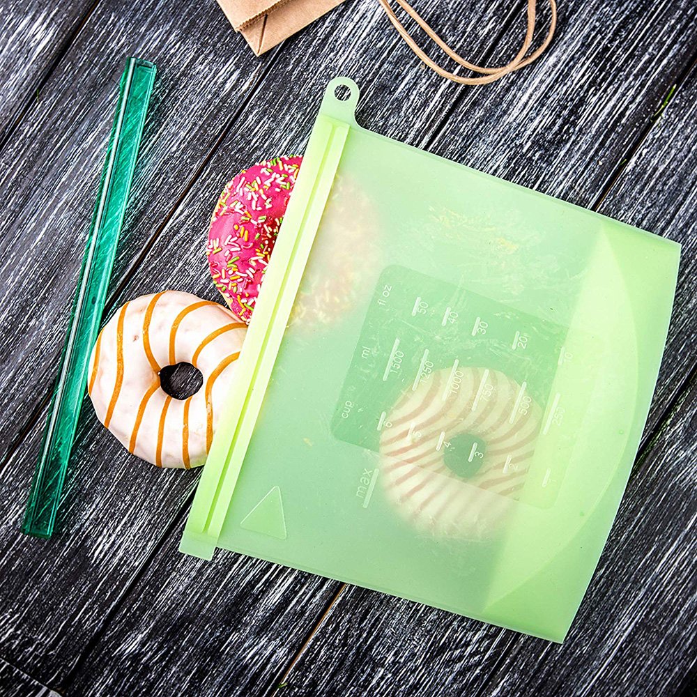 Reusable Silicone Food Storage Bags, Airtight Seal Food Preservation Bags/Food Grade/Versatile Preservation Bag Container