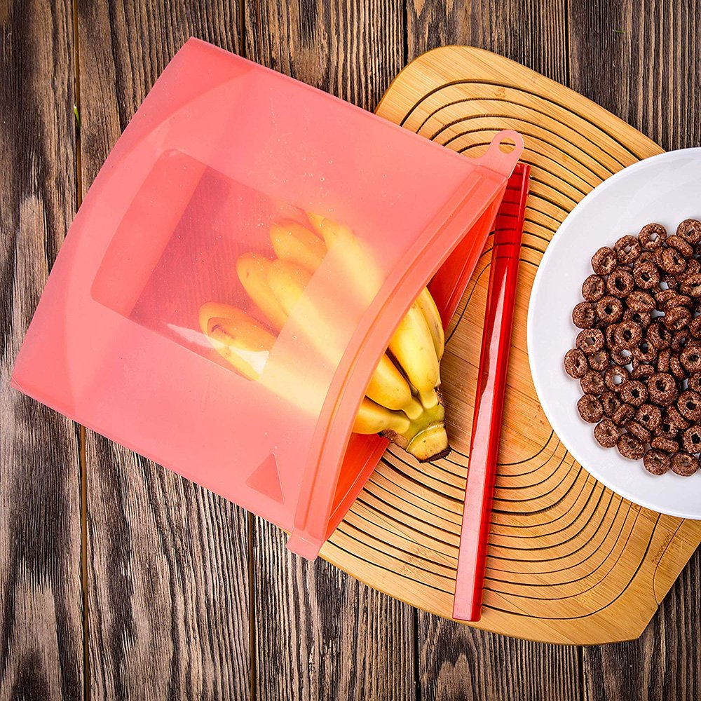 Reusable Silicone Food Storage Bags, Airtight Seal Food Preservation Bags/Food Grade/Versatile Preservation Bag Container