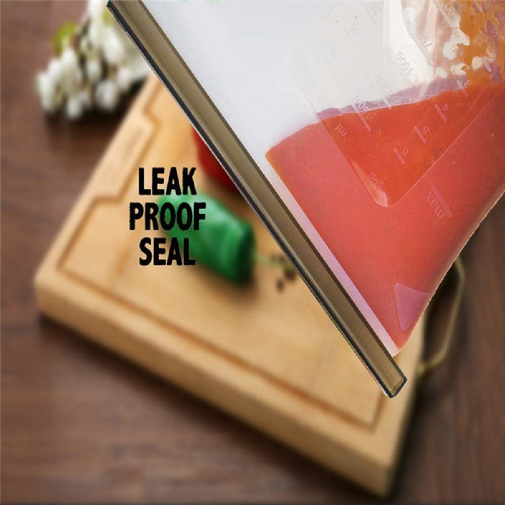 Reusable Silicone Food Storage Bags, Airtight Seal Food Preservation Bags/Food Grade/Versatile Preservation Bag Container