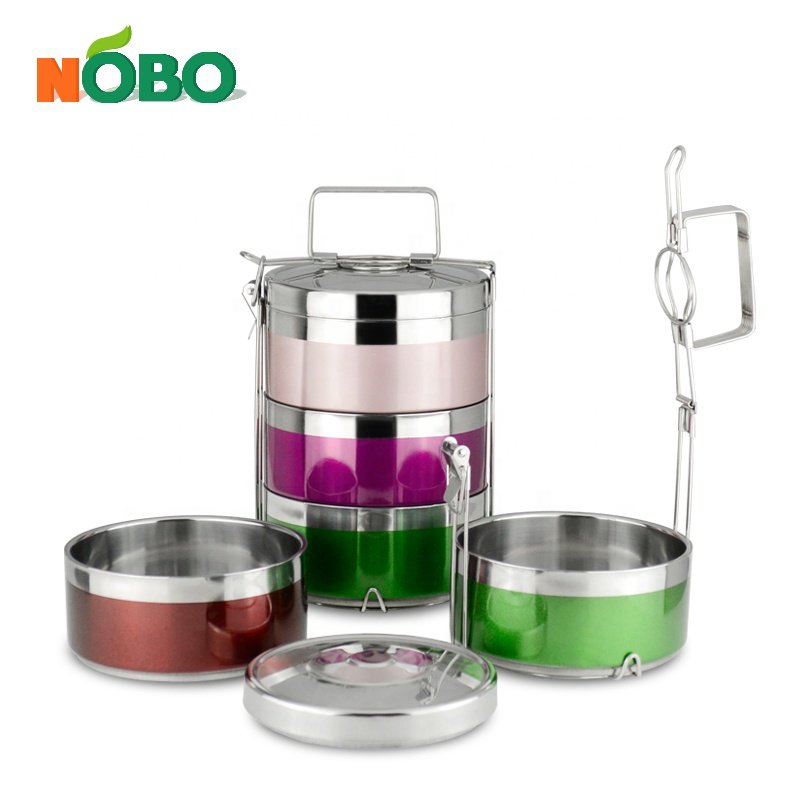 Manufactory Round Rice Husk Bento Food Storage Metal Meal Food Containers