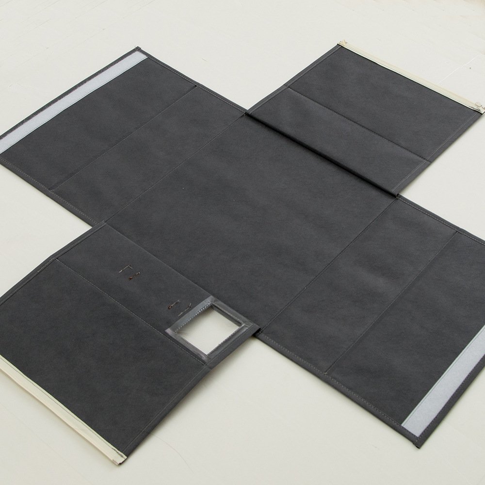 Sheet four-piece storage box folding zipper visual storage box thickening large capacity finishing box