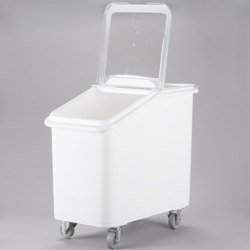 White Wheel Flour Bin Ingredient Bins Food Storage Plastic Containers