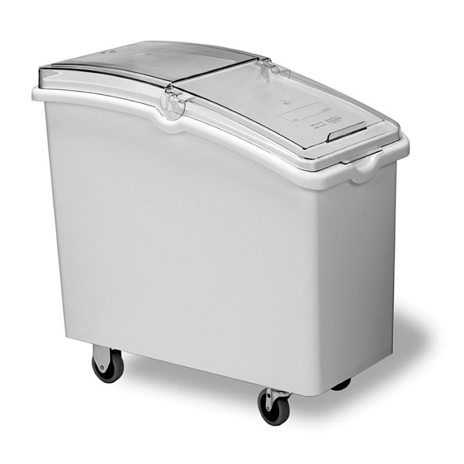 White Wheel Flour Bin Ingredient Bins Food Storage Plastic Containers