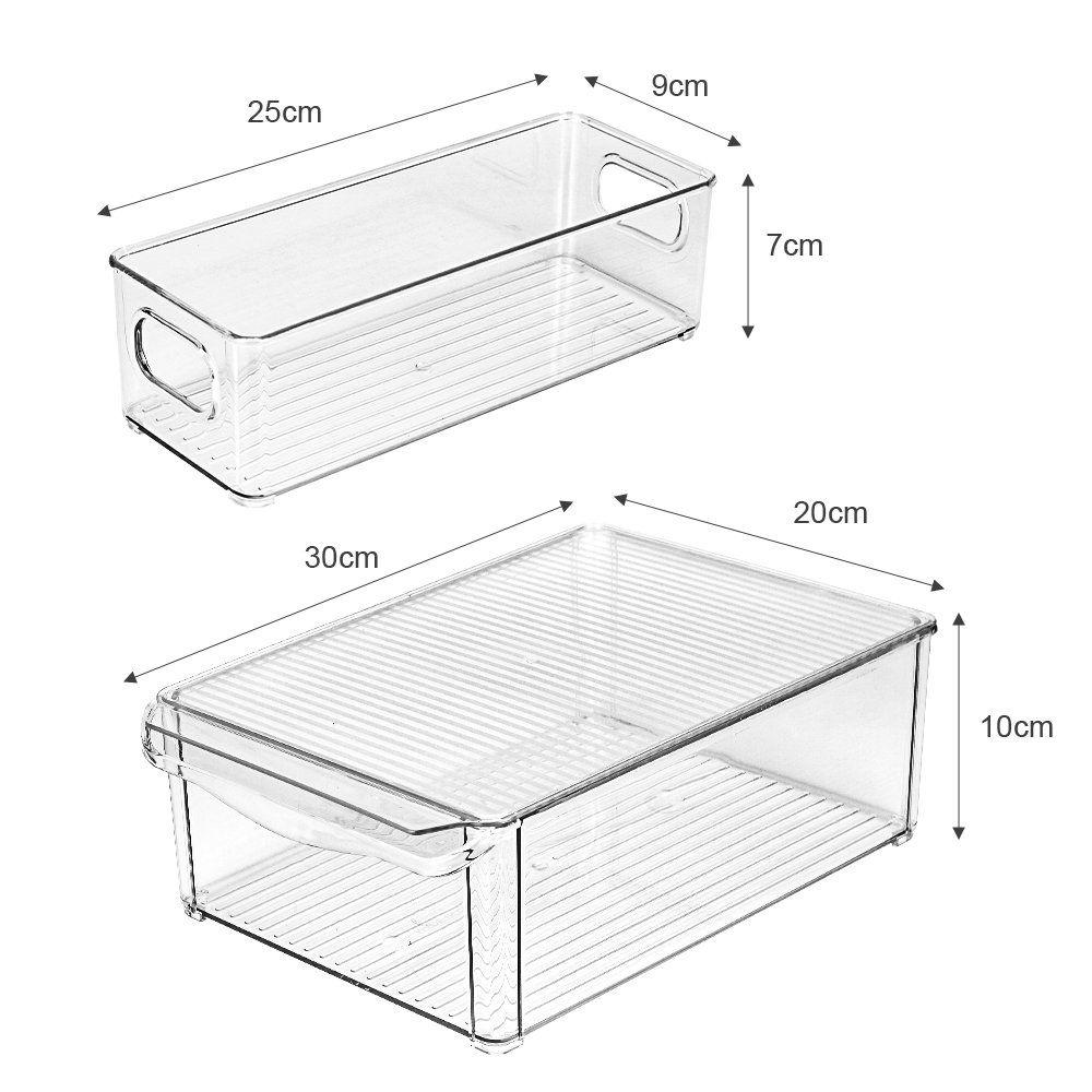 BPA-Free Plastic Pantry Storage Bins Set of 6 Fridge Food Container Stackable Refrigerator Organizer Bins with Lids for Food