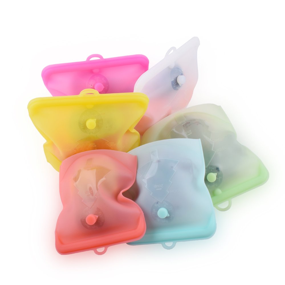New Style Eco-friendly 500ml Fresh-keeping Silicone Food Storage Bag Silicone Reusable Food Storage Bag