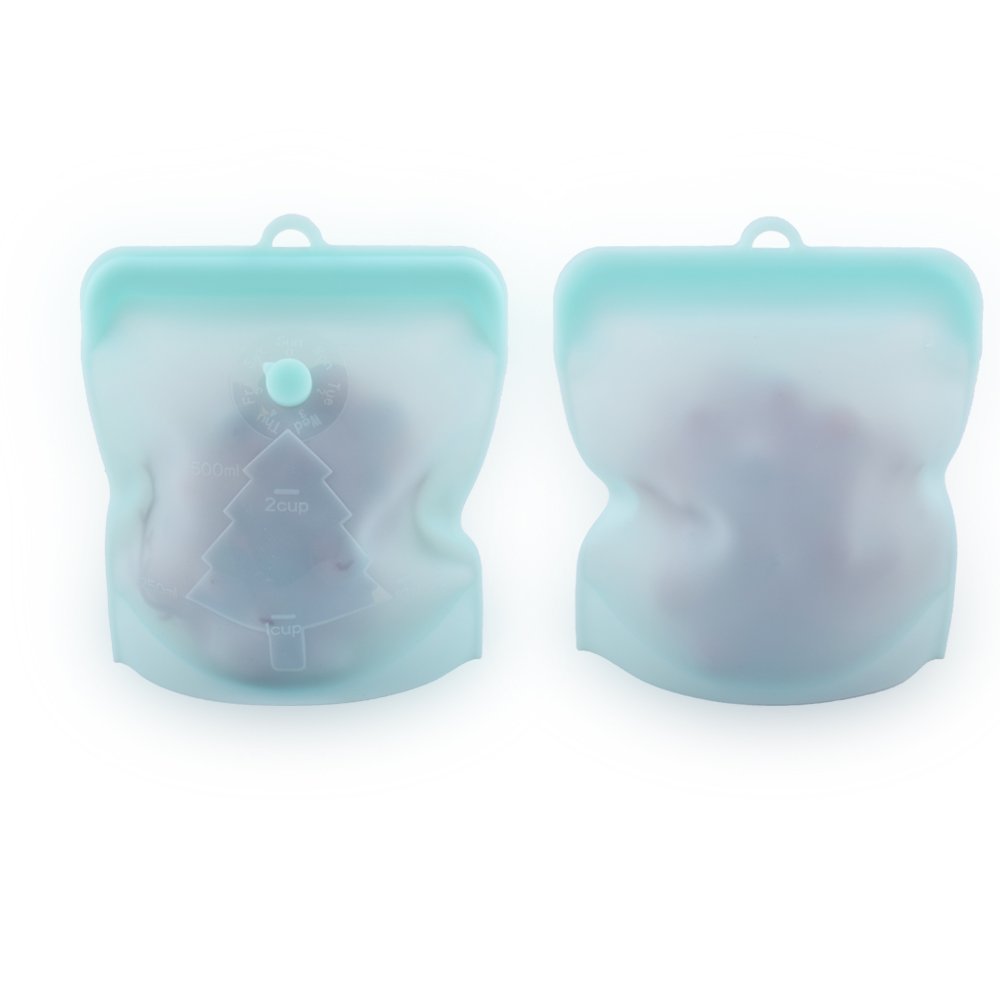 New Style Eco-friendly 500ml Fresh-keeping Silicone Food Storage Bag Silicone Reusable Food Storage Bag