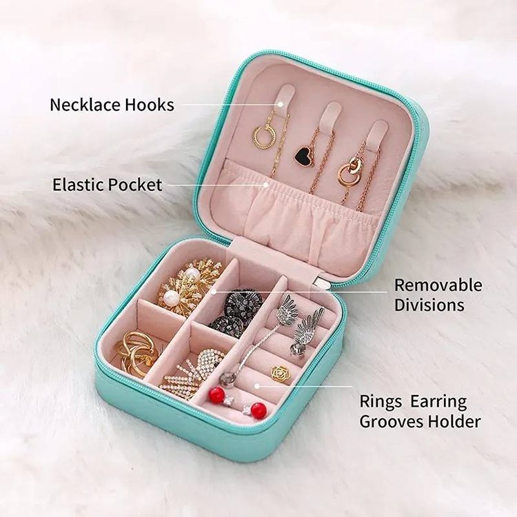 Mini Jewelry Travel Storage Box, Small, Portable Jewelry Organizer Display Storage Box For Rings Earrings Necklaces Gifts