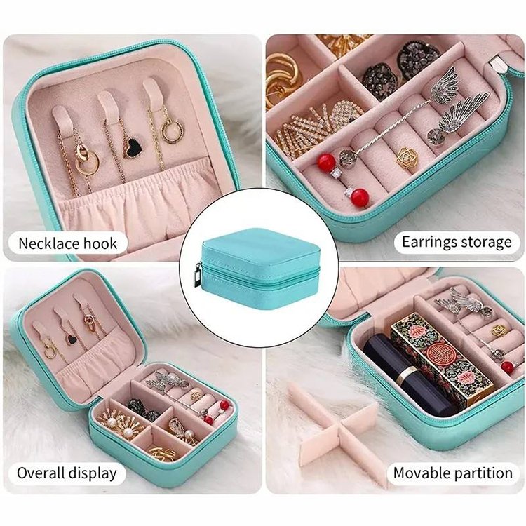 Mini Jewelry Travel Storage Box, Small, Portable Jewelry Organizer Display Storage Box For Rings Earrings Necklaces Gifts
