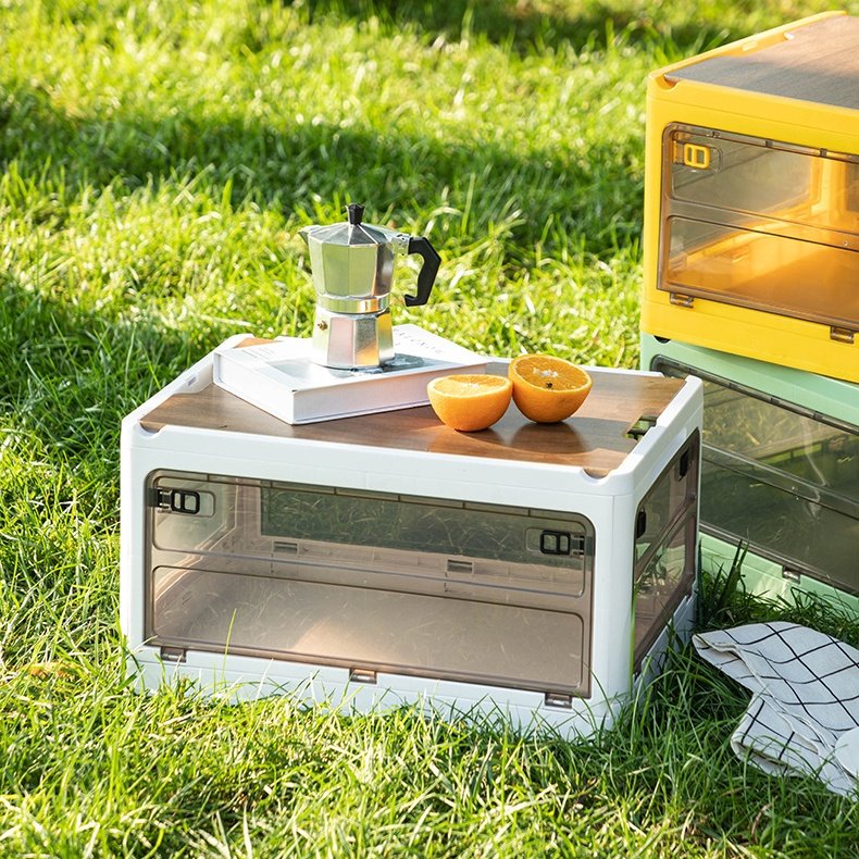 Foldable plastic storage box stackable storage box organizer camping picnic storage box