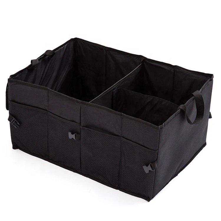 Universal Car Organizer Trunk Back Seat Storage Bag Mesh Net Pocket SUV Trunk Box Collapsible Auto Trucks Cargo Storage Box