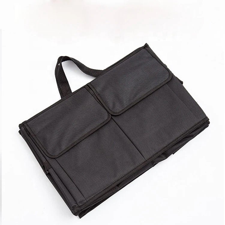 Universal Car Organizer Trunk Back Seat Storage Bag Mesh Net Pocket SUV Trunk Box Collapsible Auto Trucks Cargo Storage Box