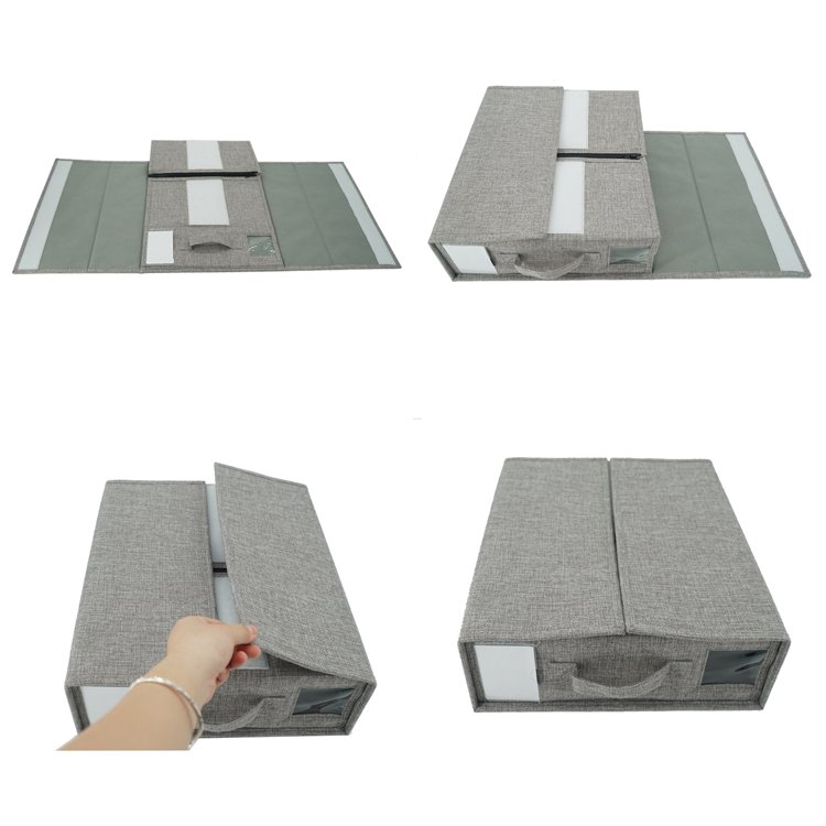CHARISMA Foldable Bedding Organizer Linen Fabric Storage Bins for Bed Sheets Duvet Covers Pillowcases Boxes and Storage Baskets
