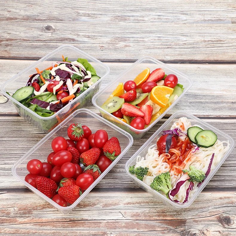 Hot Selling Rectangle Disposable Plastic Take Away Food Containers With Lids