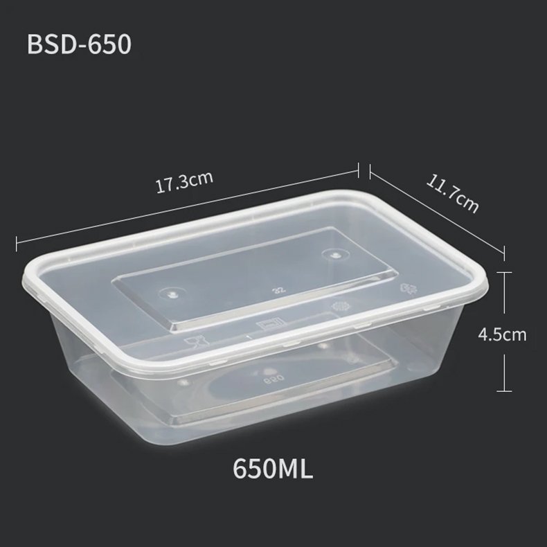 Hot Selling Rectangle Disposable Plastic Take Away Food Containers With Lids