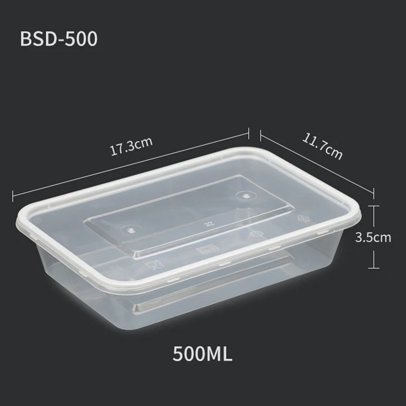 Hot Selling Rectangle Disposable Plastic Take Away Food Containers With Lids