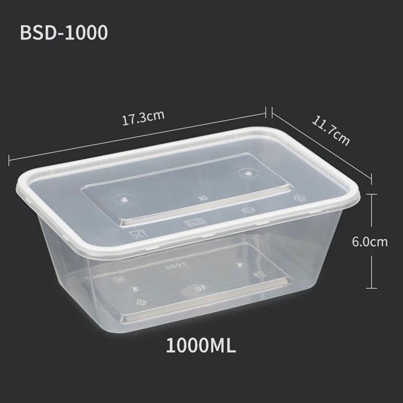 Hot Selling Rectangle Disposable Plastic Take Away Food Containers With Lids