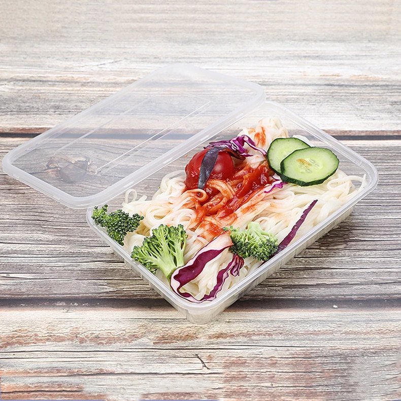 Hot Selling Rectangle Disposable Plastic Take Away Food Containers With Lids