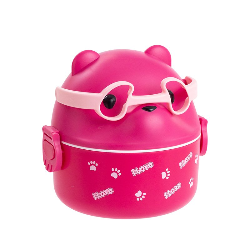 Kids Portable PP Plastic Microwavable Food Storage Container Box Creativity Kawaii Student School Bento Lunch Box With Cutlery