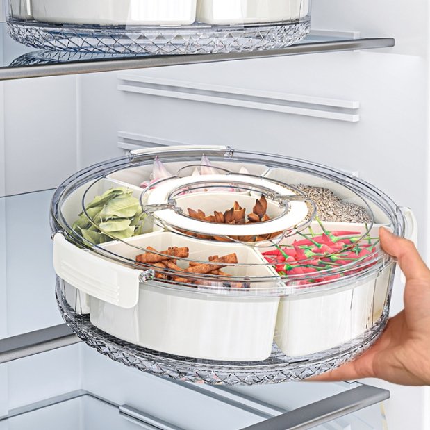 Wholesale Kitchen Spice Storage Box for Food Storage Handle Six-Compartment Sealed