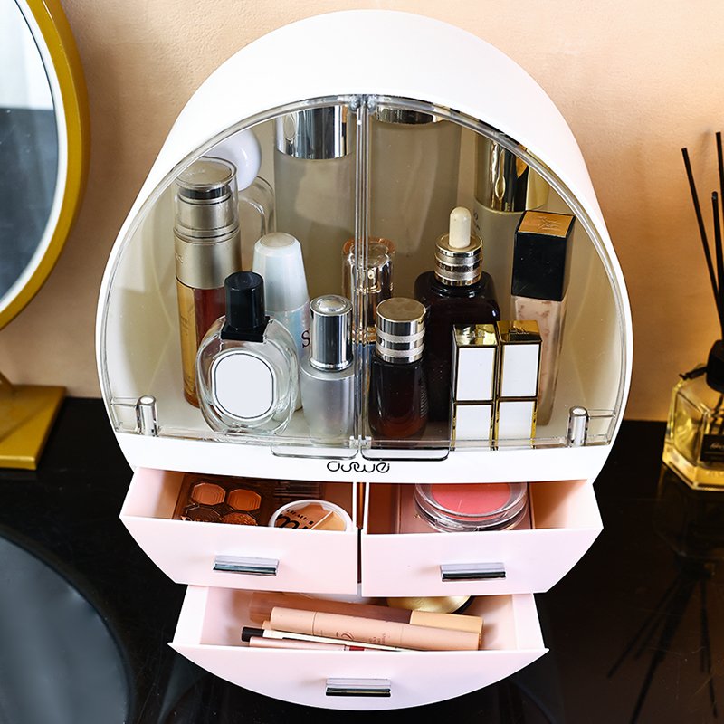 Storage Box Clear Luxury Gold Glass Vanity Holder Case Lipstick Acrylic Jewelry Cosmetic Make Up Makeup Organizer Storage Box