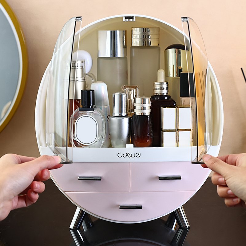 Storage Box Clear Luxury Gold Glass Vanity Holder Case Lipstick Acrylic Jewelry Cosmetic Make Up Makeup Organizer Storage Box
