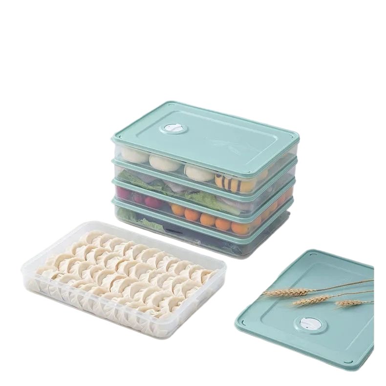Storage freezer box plastic food grade dumplings box sealed portable