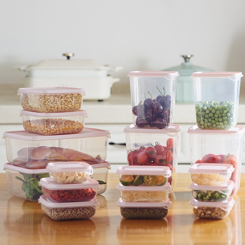 New 2024 Freezer Safe BPA Free 17 PCS Square Plastic Storage Containers Kitchen Food Storage Containers Set With Lids