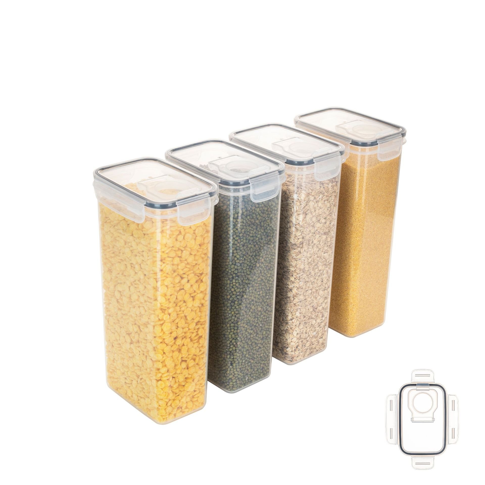 Airtight Food Storage Containers with Lid Pantry Organizer Cereal Dispenser Food Storage Box Kitchen Organizer Plastic Container